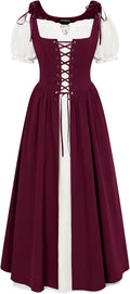Scarlet Darkness Renaissance Costume Women Peasant Maxi Dress