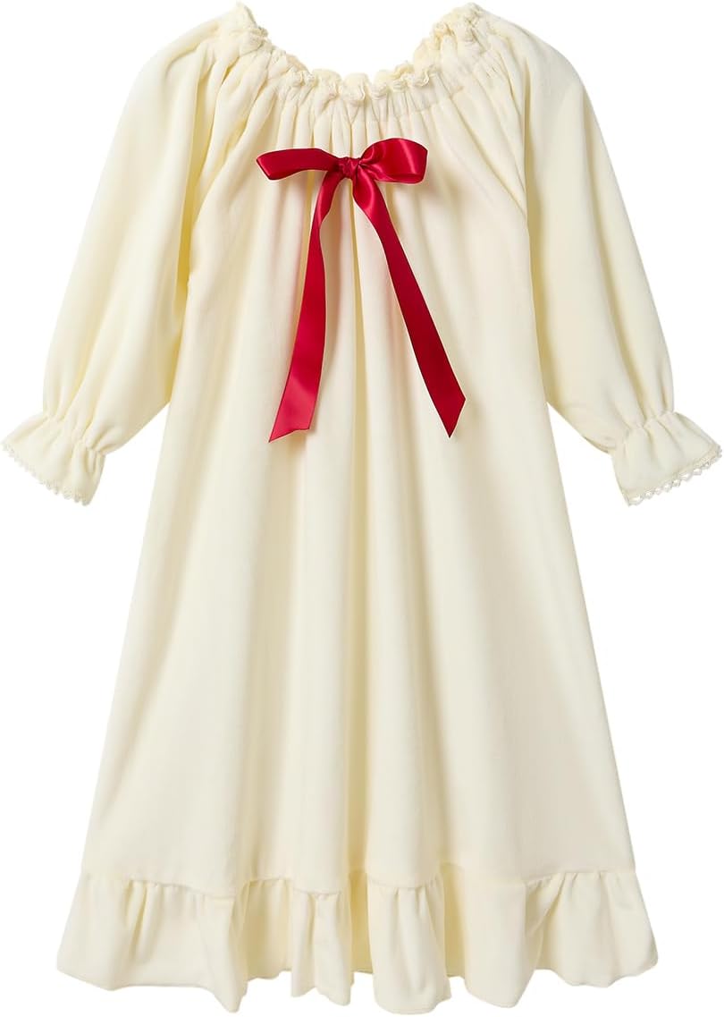 Girls Flannel Dress for Winter Princesses 3-12 Years Old