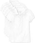 Girls Short Sleeve Ruffle Pique Polo 5 Pack - Soft, School-Ready