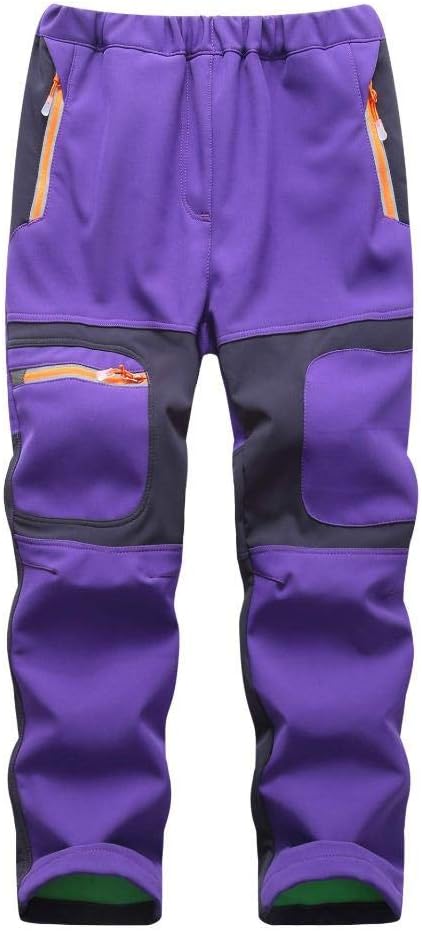 Kids Snow Waterproof Pants for Boys - Fleece Lined Insulated Trousers