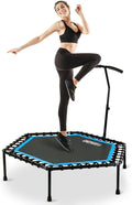 ONETWOFIT 48in Silent Mini Trampoline with Adjustable Handle Bar