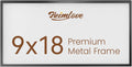 Heimlove 9x18 Metal Picture Frame Black Aluminum - Tempered Glass