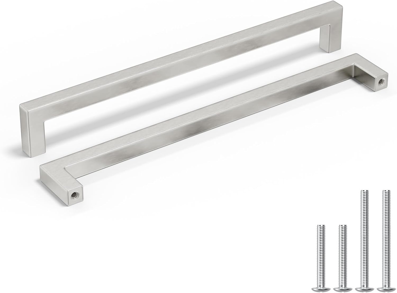 Modern Square Bar Hardware 10 Inch Brushed Nickel Drawer Pulls