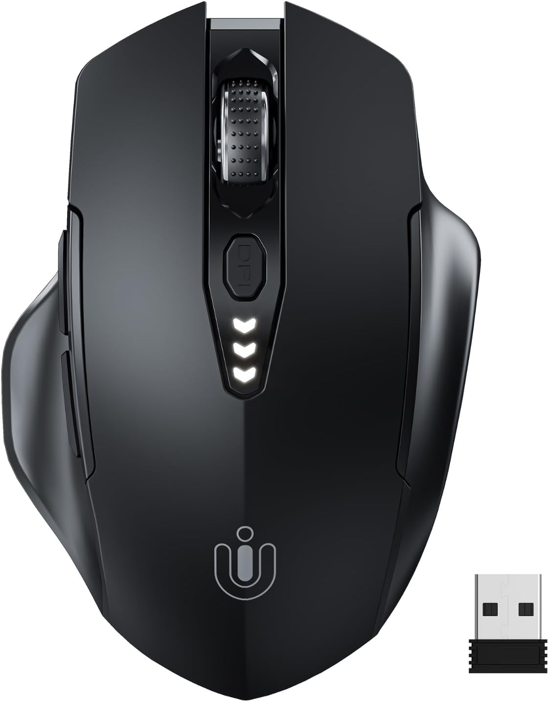 Uineer Rechargeable Wireless Mouse: Ergonomic, Visible Battery Level
