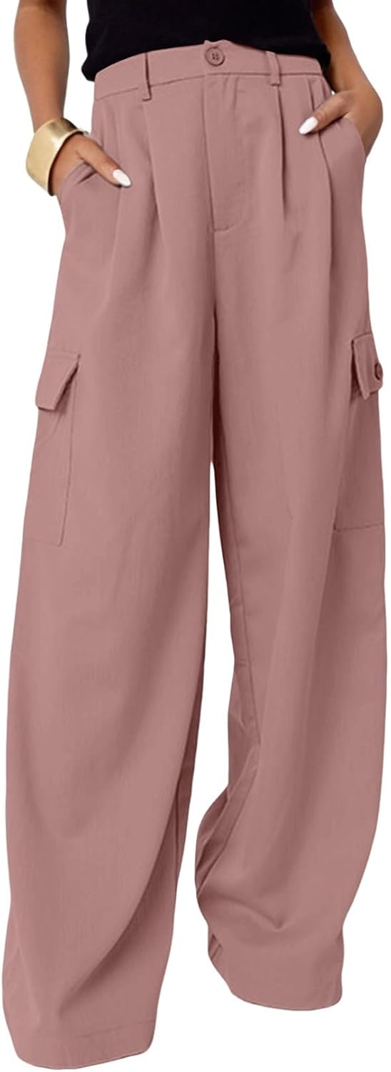 Dokotoo Womens High Waisted Wide Leg Cargo Pants for Style