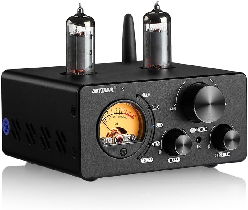 AIYIMA T9 Bluetooth Stereo Amplifier with VU Meter and DAC