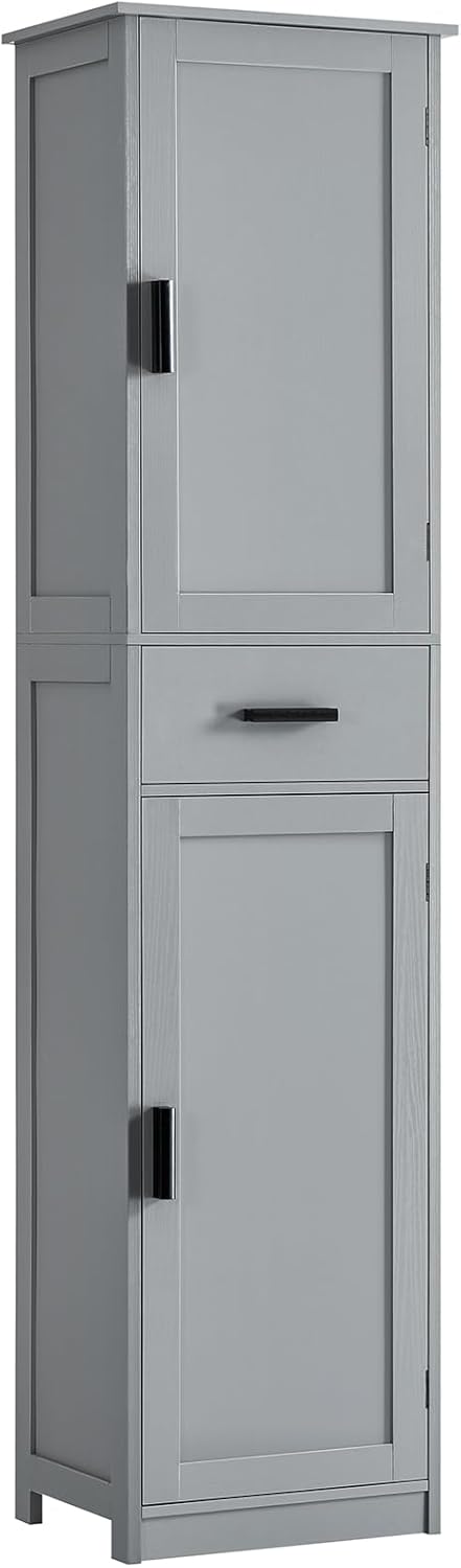 Usikey 67 Tall Bathroom Cabinet with 4 Shelves & 2 Doors