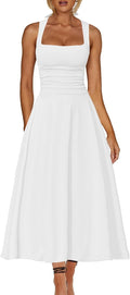 Kaximil Square Neck Corset A Line Maxi Dress - Flattering Flowy Fit