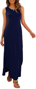 Hount Women's Casual Summer Sleeveless Maxi Dress with Pockets - Soft