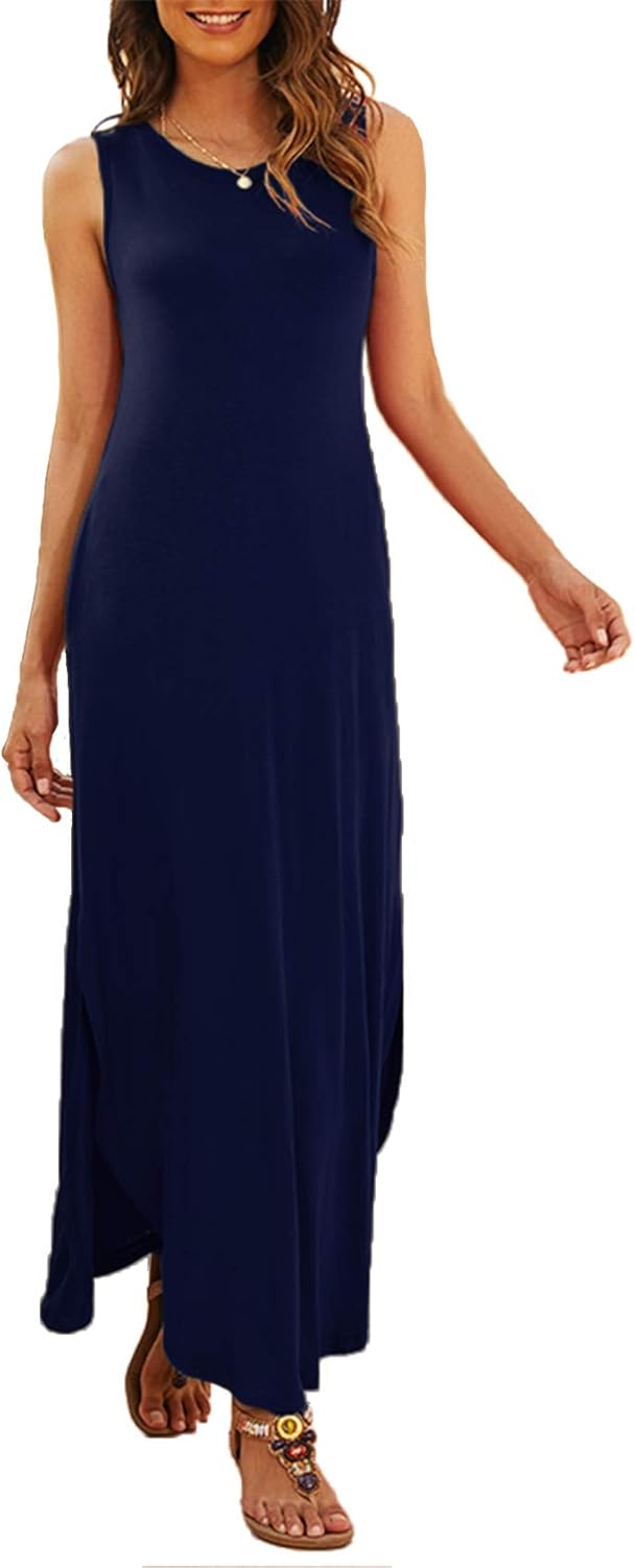 Hount Women's Casual Summer Sleeveless Dress with Pockets