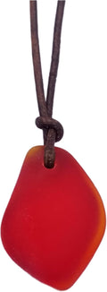 Sea Glass Necklace for Women Handmade Leather Cord - Hawaii Gift