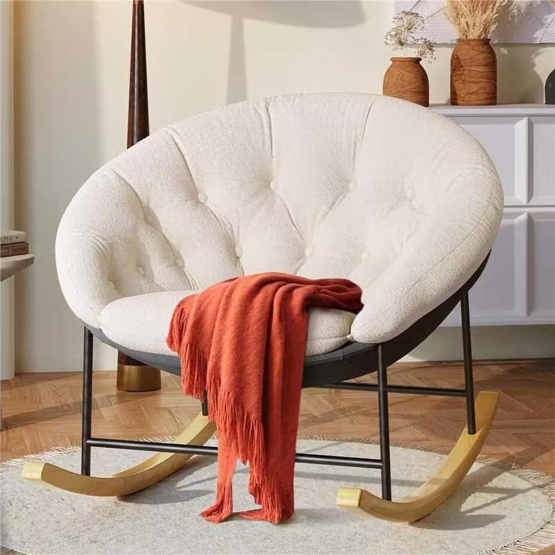 Cozy Modern Nursery Rocking Chair - Beige