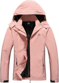 MOERDENG Women's Waterproof Rain Jacket Hooded Lightweight Raincoat IV