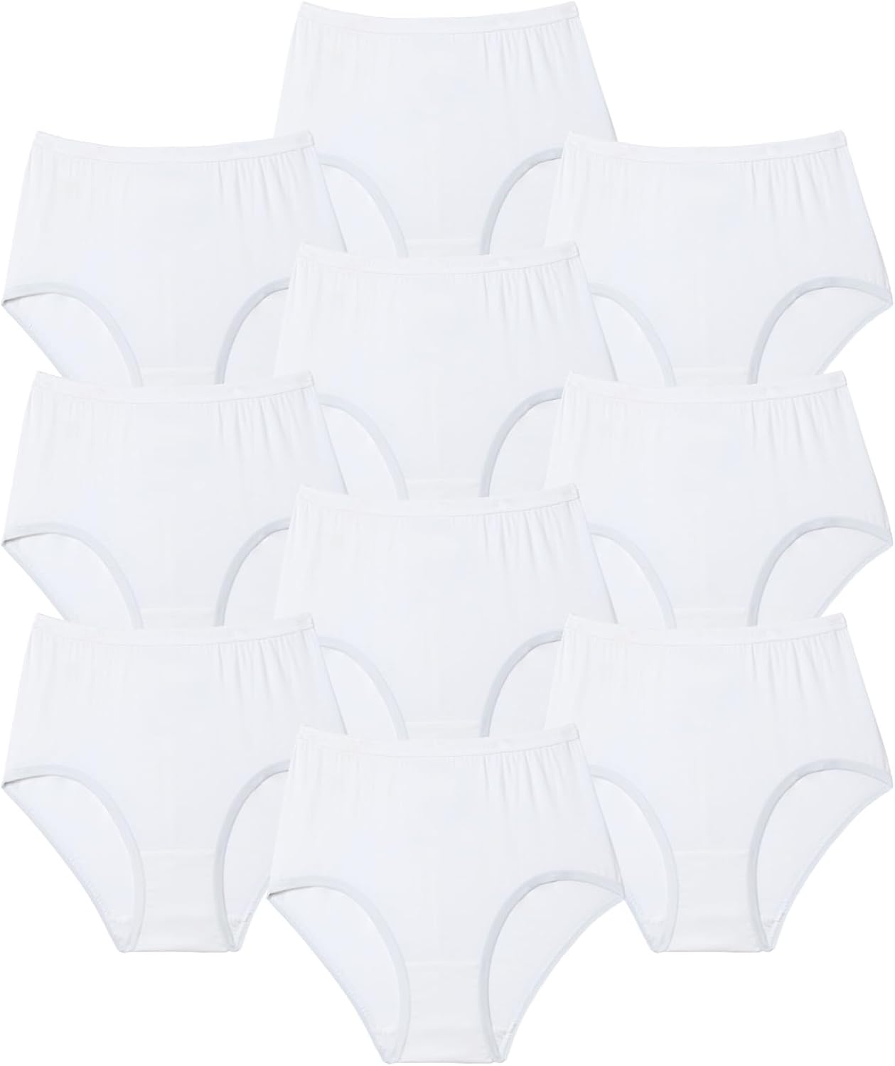 Comfort Choice Plus Size Full Coverage Cotton Briefs 10-Pack
