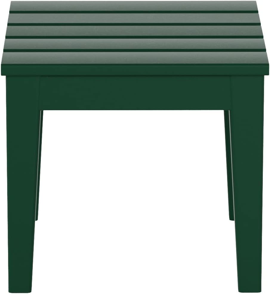 Ashore Outdoor Patio Modern Adirondack Side Table in Dark Green