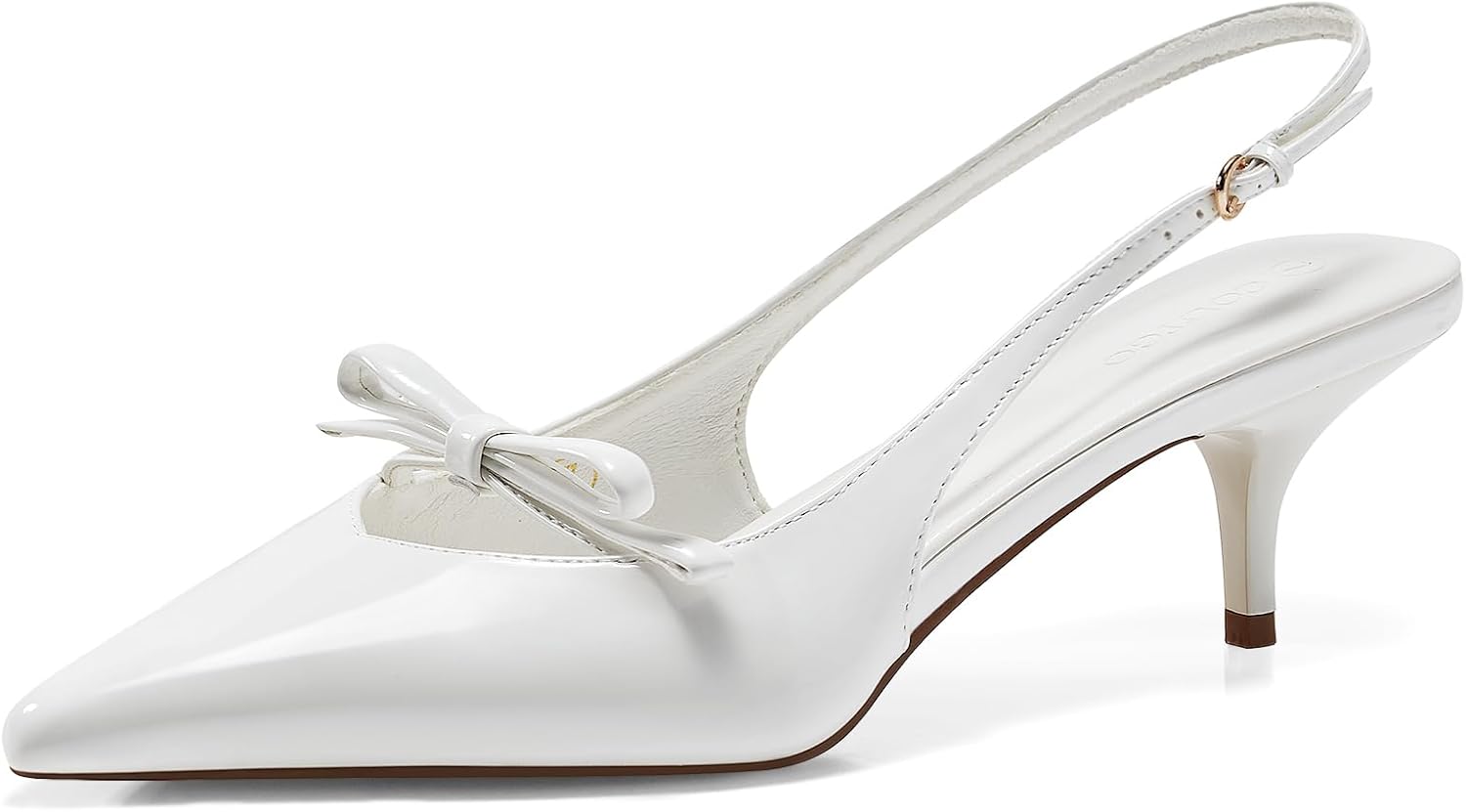 Coutgo Womens Bow Slingback Heels for Elegant Occasions