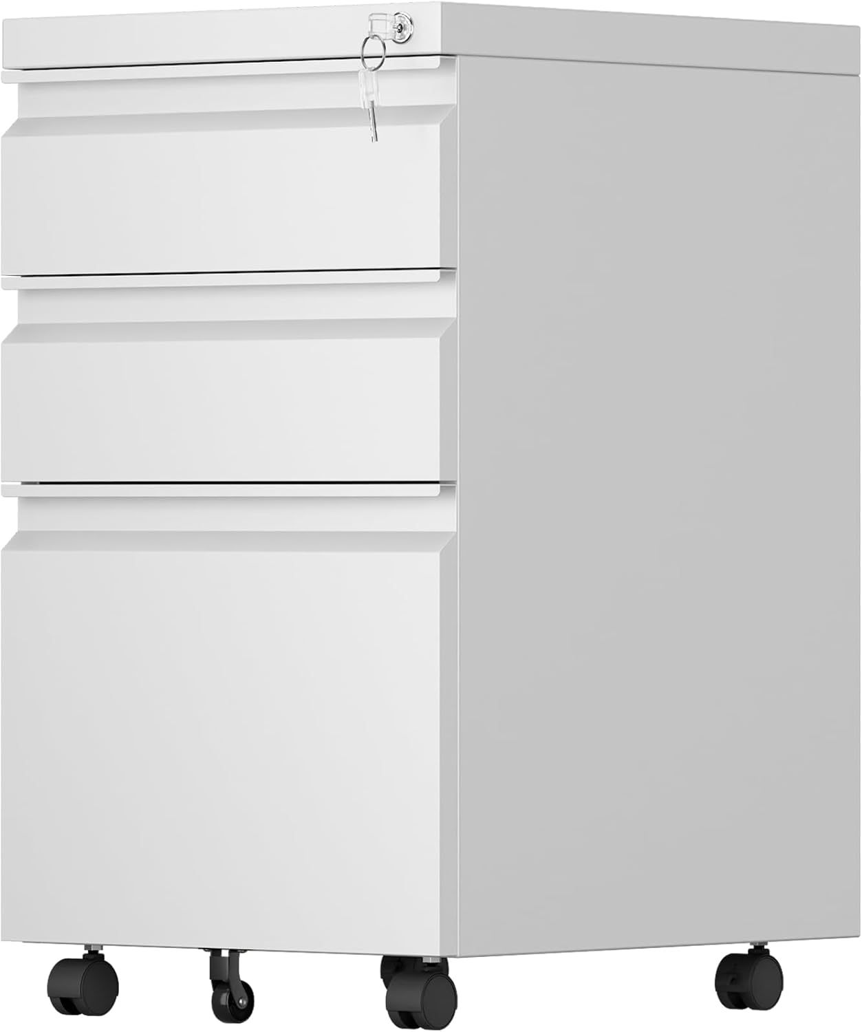 3 Drawer Mobile File Cabinet with Lock for Office and Home