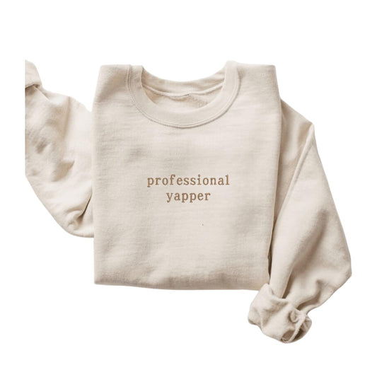 Handmade Embroidered Yapper Shirt: Trendy Meme Style