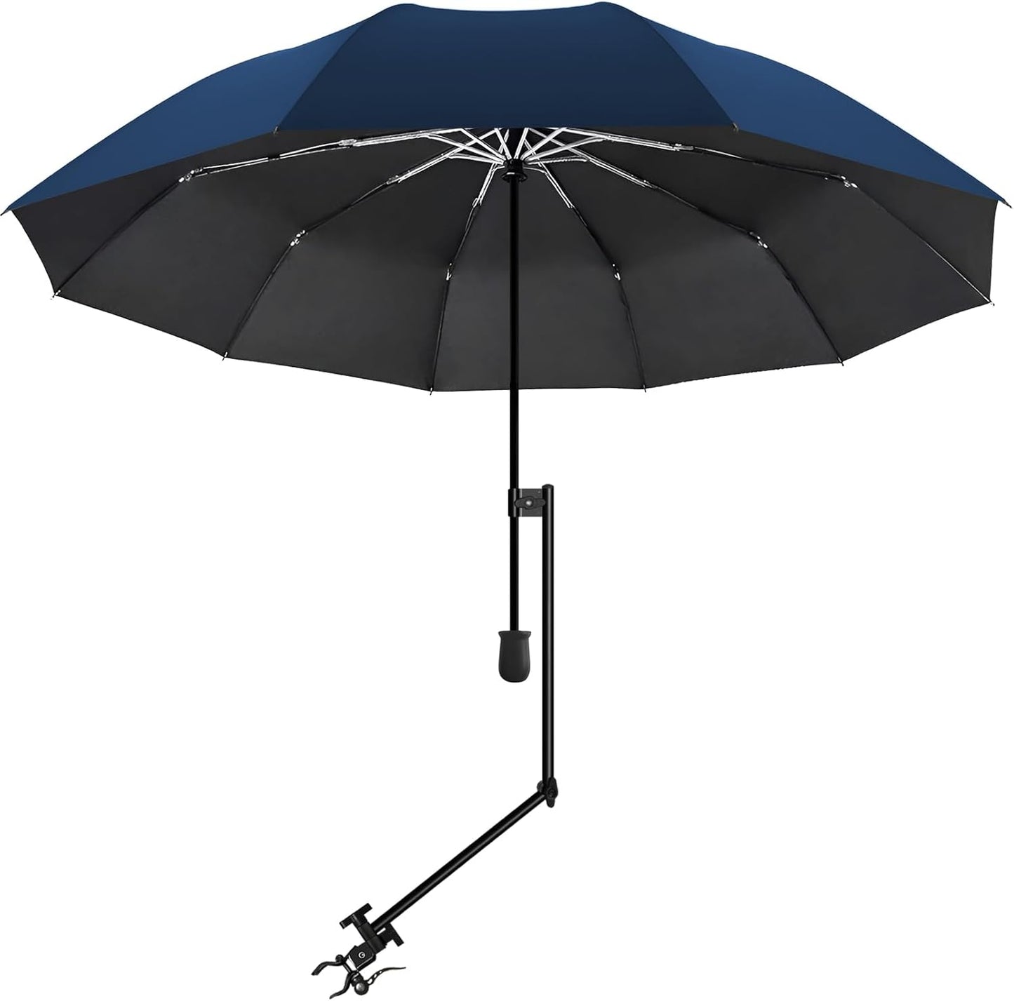 UPF 50+ Beach Umbrella with Adjustable Clamp for Sun Protection