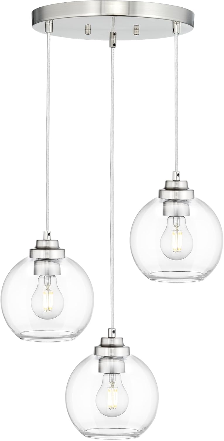 Globe Cluster Pendant Light with Brushed Nickel Finish for Home