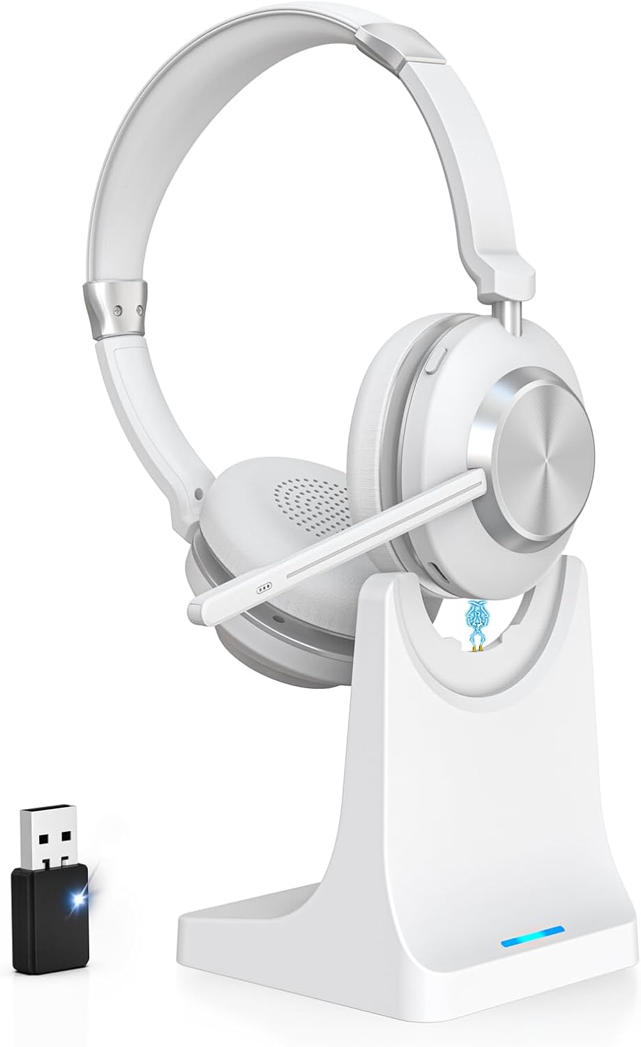 Wireless Headset with Mic for Work - AI Noise Canceling Tech