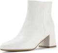 IDIFU IN2 Ankle Boots for Women Low Block Heel Pointed Toe