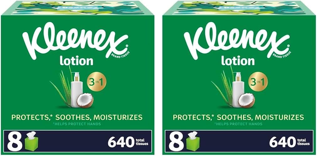 Kleenex Lotion Facial Tissues with Coconut Oil for Gentle Care