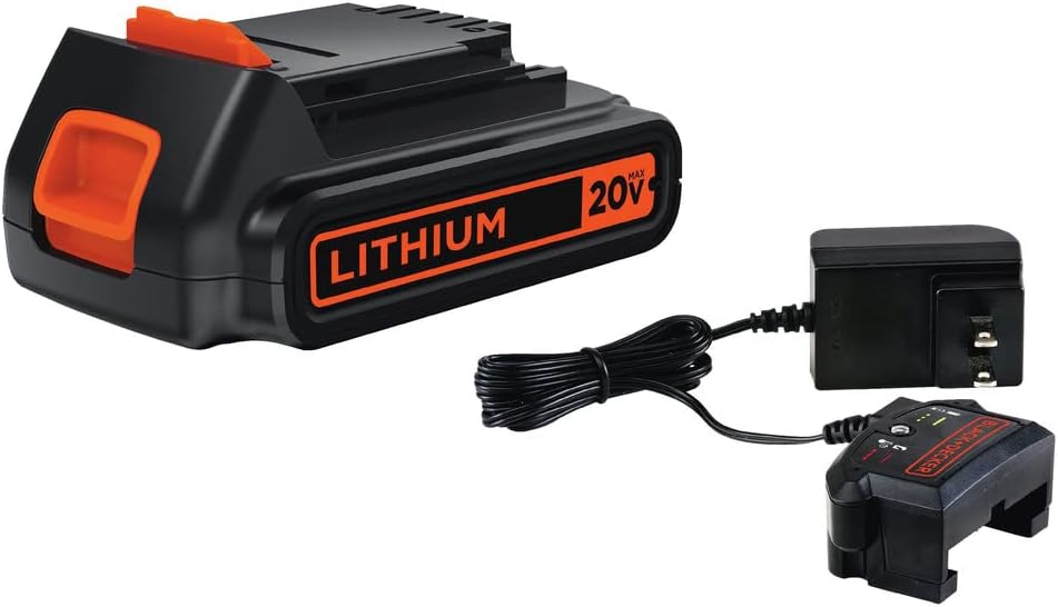 20V Lithium Ion Battery + Charger for BLACK+DECKER