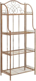 Amaris Rusty Orange 4-Tier Outdoor Bakers Rack - Rust Finish