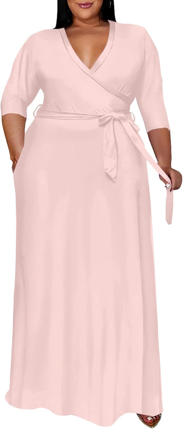 Runwind Plus Size Maxi Dress for Women - Elegant Floral Style