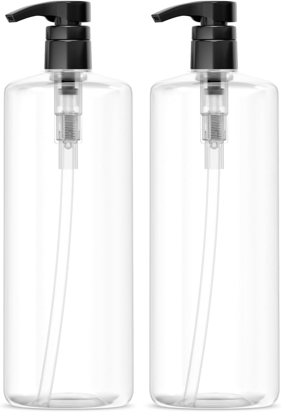 2-Pack 32oz BPA-Free Shampoo Bottles - Crystal-Clear