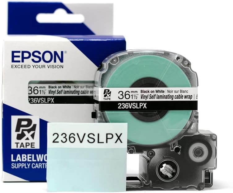 Epson LABELWORKS 236VSLPX Durable Vinyl Tape Cartridge for Labels