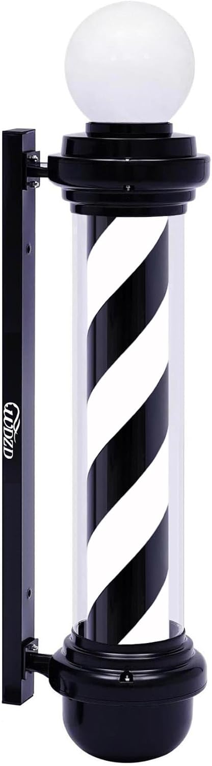 35ft' Black White Barber Pole Light by WDZD for All Spaces