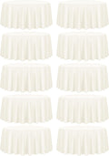fani 90 in Round Tablecloth 10 Pack Ivory - Durable Polyester Linen