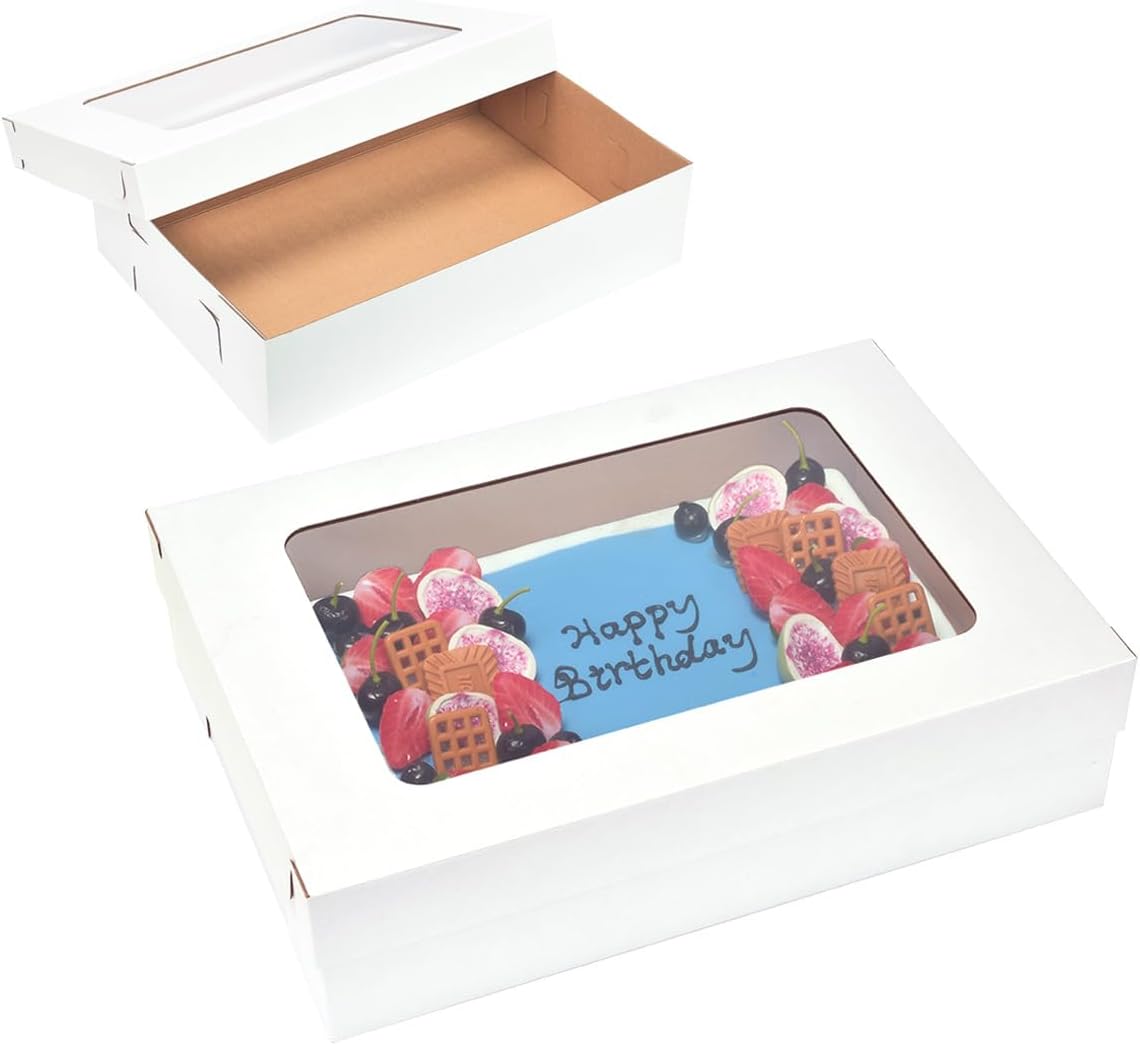 JJO 6 Pack 20x14x5 Inches Cake Boxes for Bakery and Events