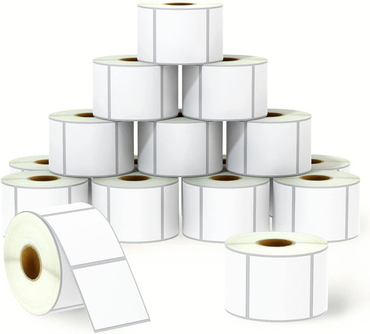 Premium 2x2 Square Labels for Zebra & Rollo Printers - 16 Rolls, 12000 Labels!
