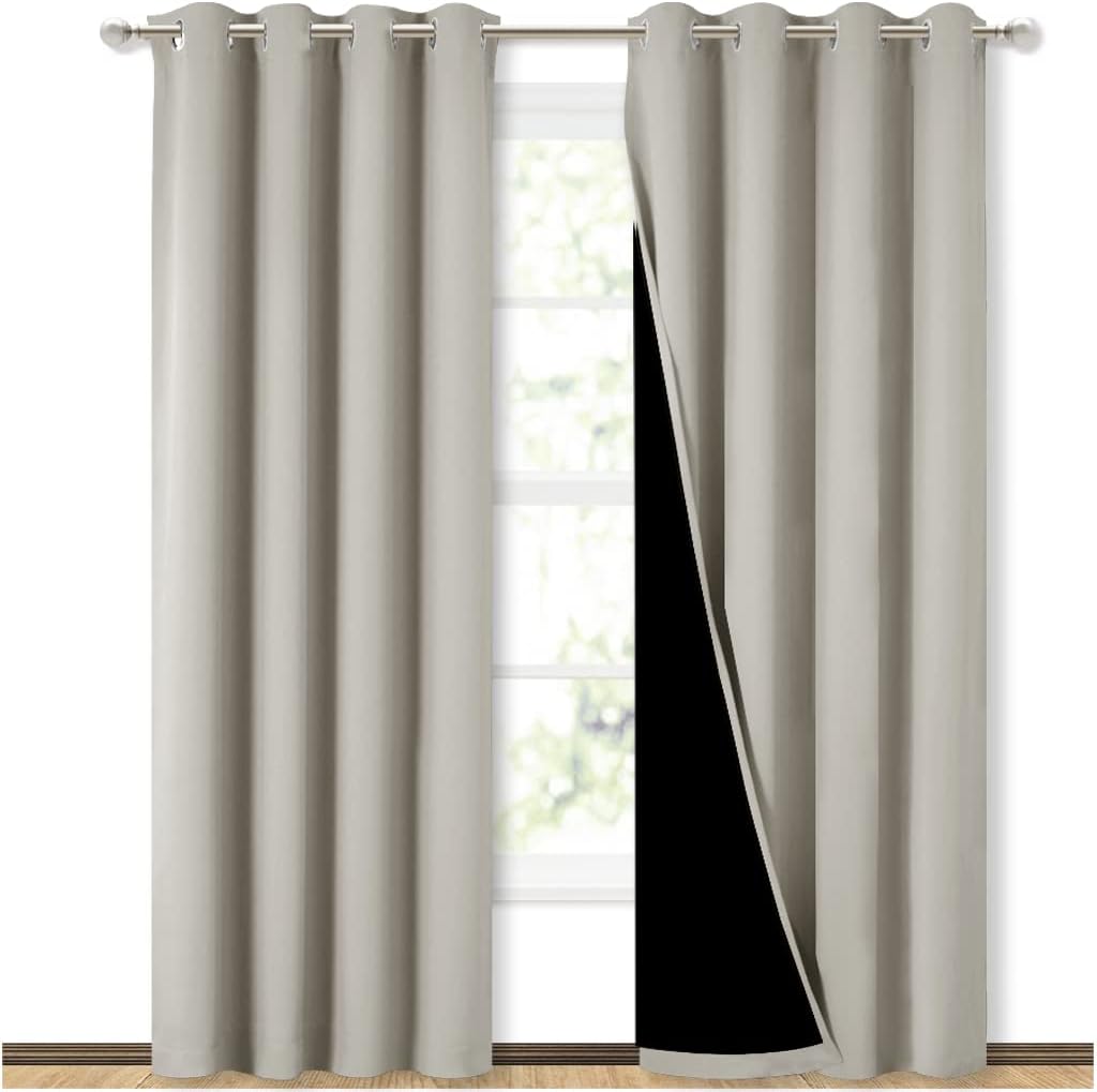 NICETOWN 100% Blackout Window Curtain Panels for Total Darkness