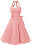 Vintage Polka Audrey Dress 1950s Halter Retro Cocktail Dress Wash