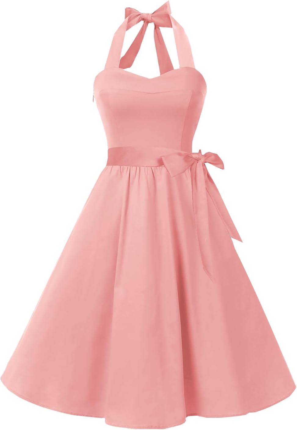Vintage Polka Audrey Dress 1950s Halter Retro Cocktail Dress
