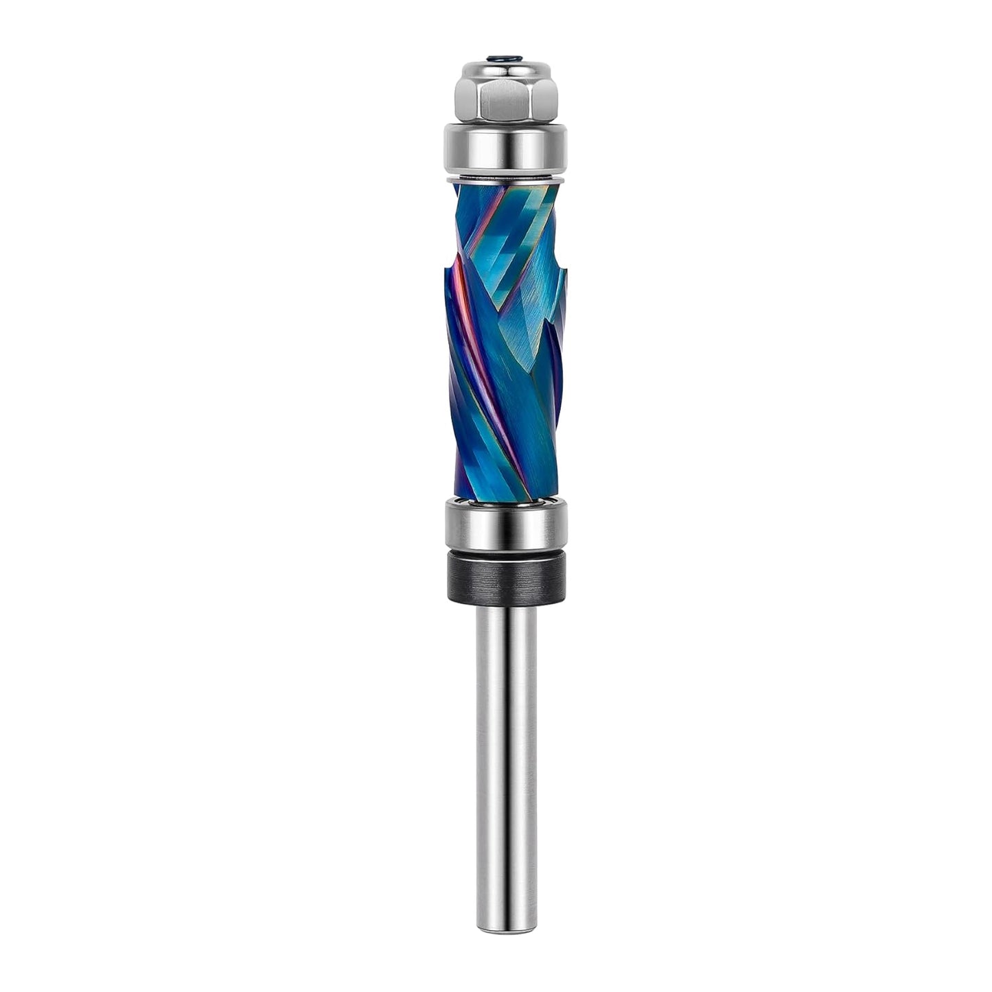 SpeTool Coated Extra Long Double Bearing Spiral Flush Trim Router Bit