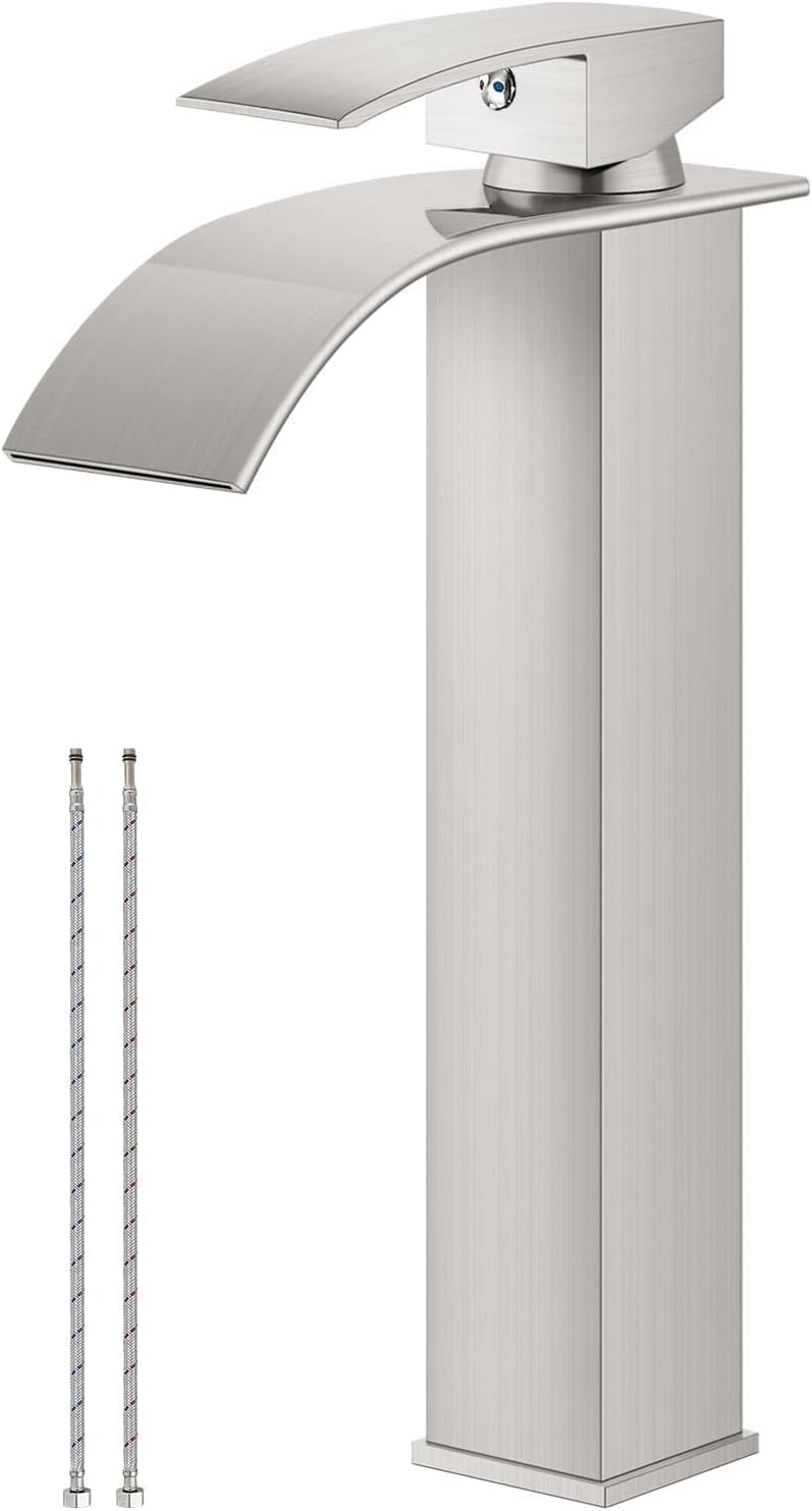 Airuida Vessel Sink Faucet Brushed Nickel for Modern Bathrooms