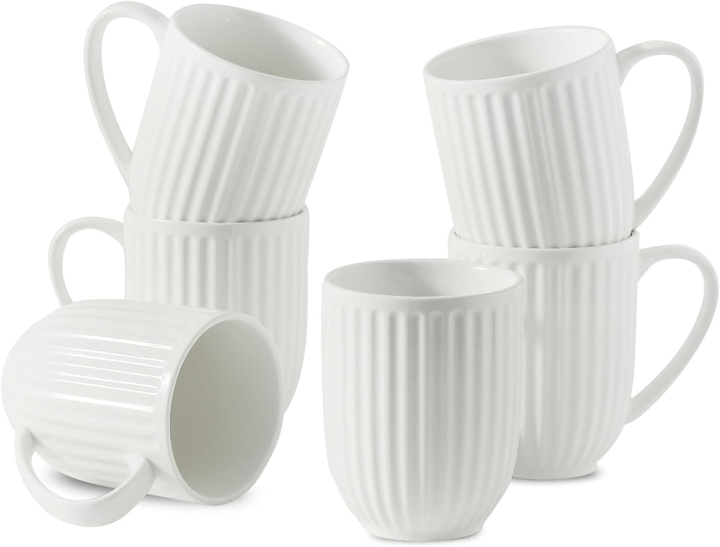 Hasense Ceramic Coffee Mugs Set of 6 for Modern Coffee Lovers