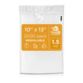 10 x 13 Clear Plastic Poly Bags 1.5 Mil Self Seal Resealable Pack