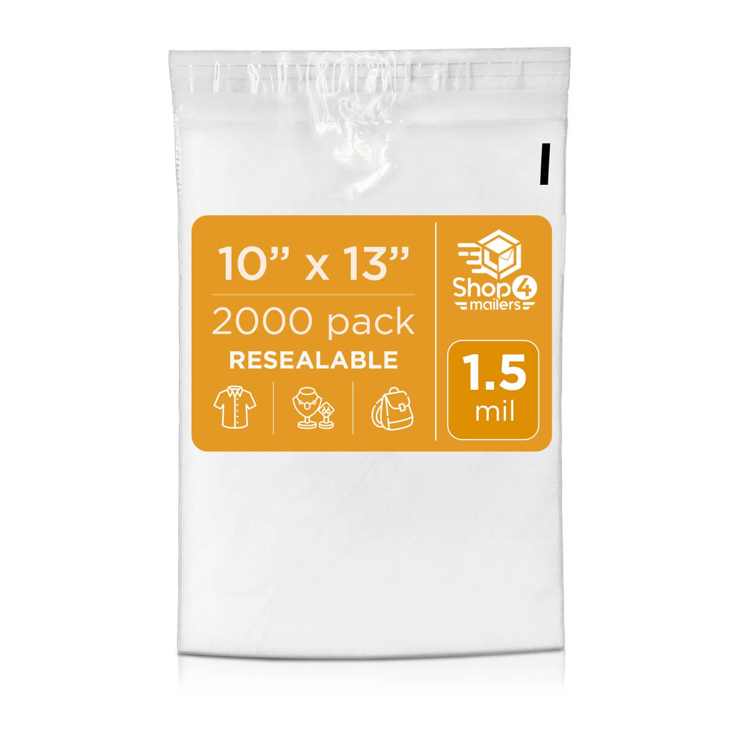 10 x 13 Clear Plastic Poly Bags for Apparel and Jewelry Storage