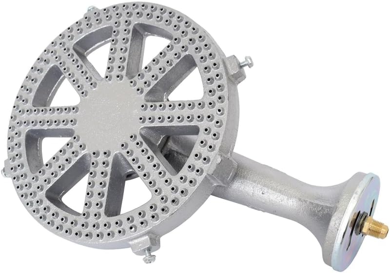 Cast Iron Propane Burner Head with Brass Fitting for DIY Projects