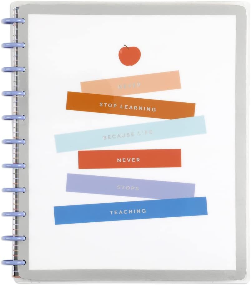 The Happy Planner Teacher Notebook - 60 Dotted Sheets, 3 Dividers - Large 8.5 x 11