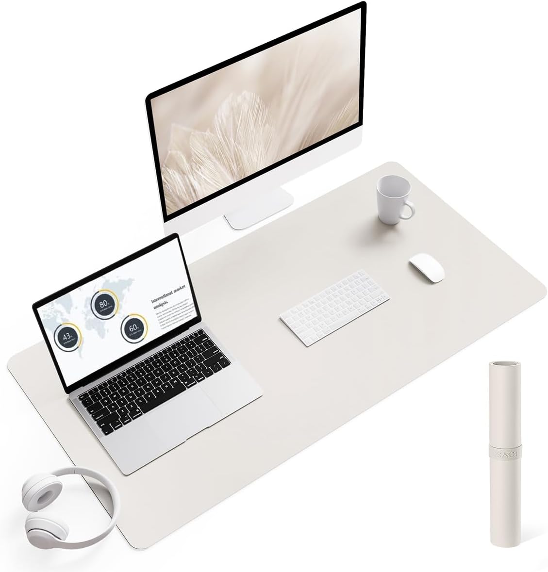 YSAGi Non-Slip Waterproof Desk Pad - XL Size 35.4x17, Ultimate Office Protector