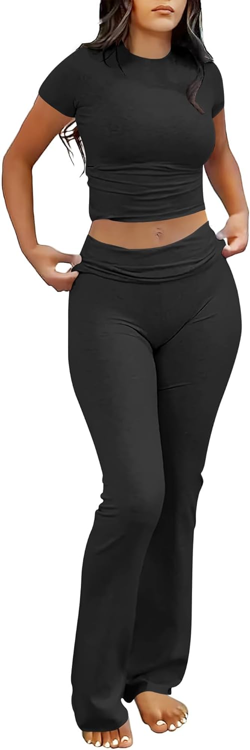 Stylish Lounge Sets for Women: 2 Piece Yoga Flare Leggings