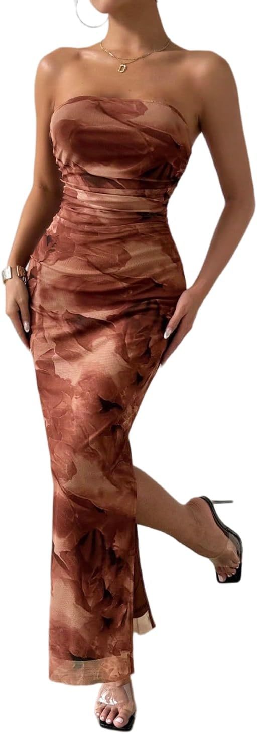 LIGHT DOT Women's Summer Dress: Strapless Tube Bodycon Maxi
