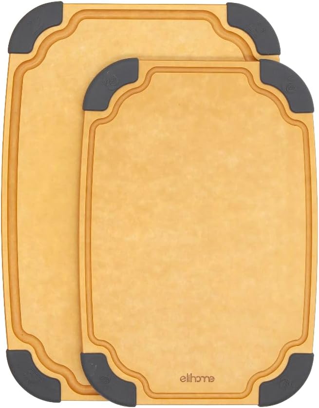 Elihome Essential Series 2-in-1 Wood Cutting Board Set